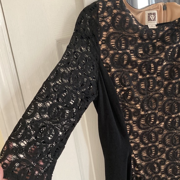Anne Klein 3/4 Sleeve Black Lace Dress - Picture 5 of 11